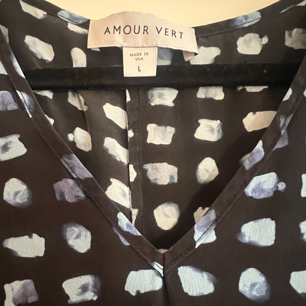 Amour Vert Silk Midi Dress with Dot Print and Tie Waist - Picture 3 of 3